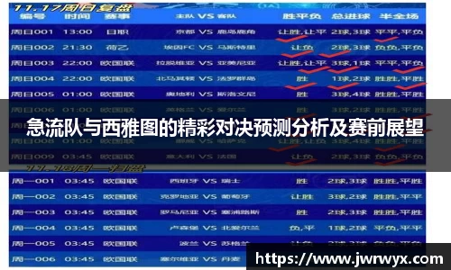 急流队与西雅图的精彩对决预测分析及赛前展望
